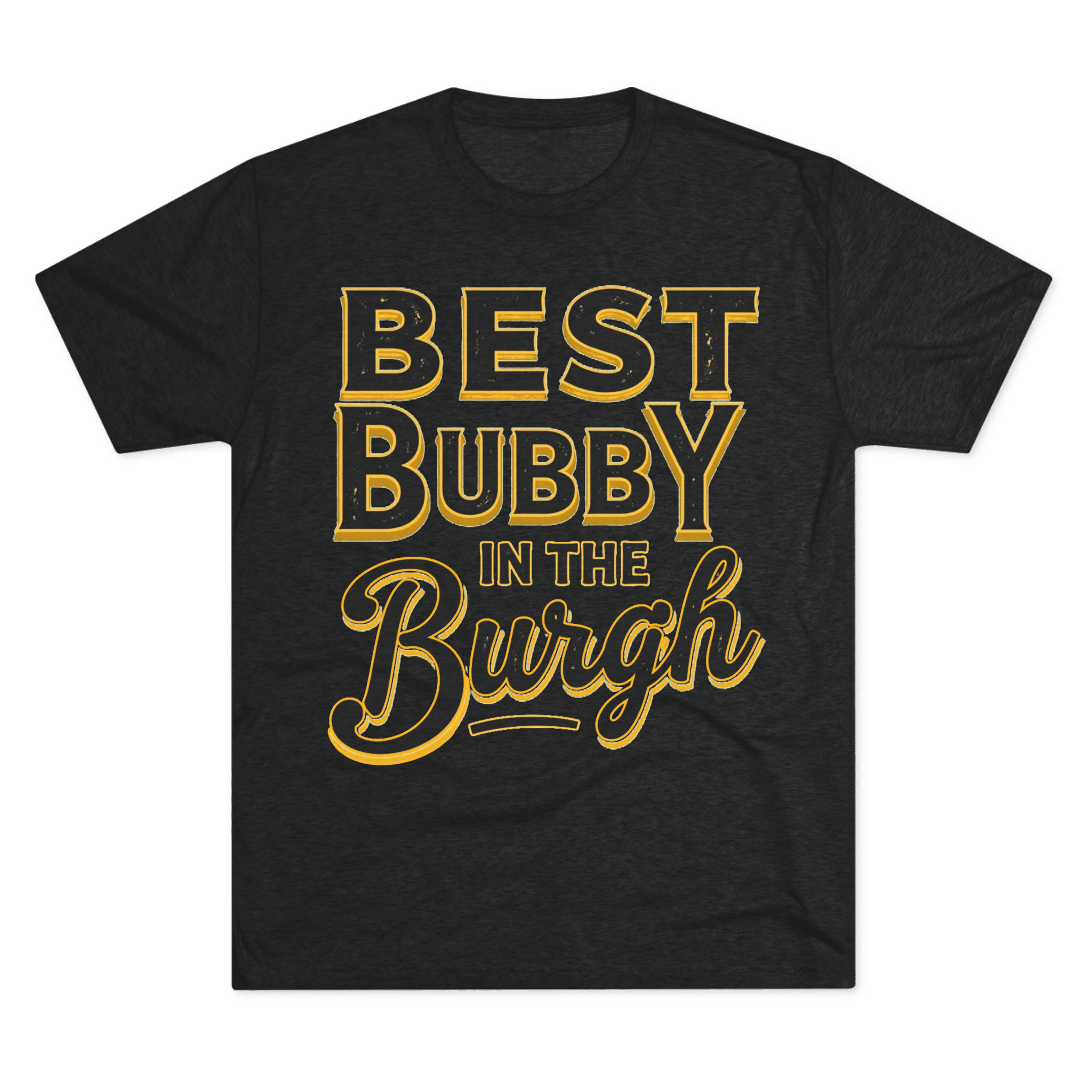 Bubby in the Burgh Tri-Blend T-shirt on black tee | Yinzergear