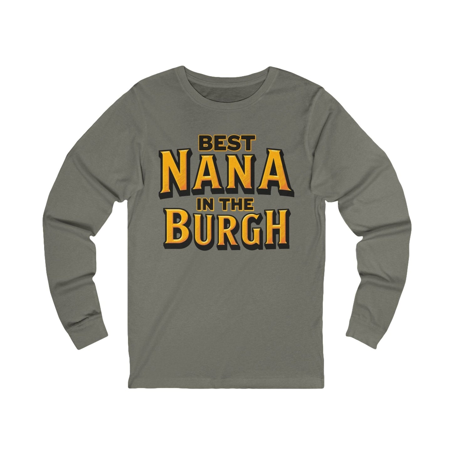 Best Nana In The Burgh Pittsburgh Yinzer T-shirt Long-sleeve Yinzergear S Grey TriBlend 