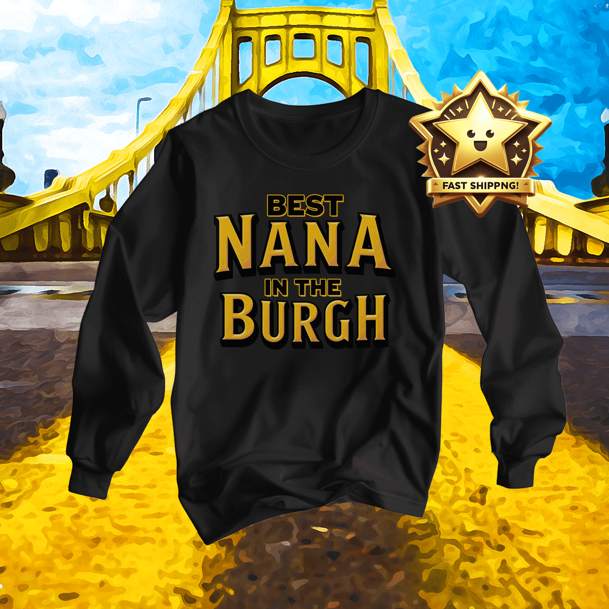 Best Nana In The Burgh Pittsburgh Yinzer T-shirt Long-sleeve Yinzergear 