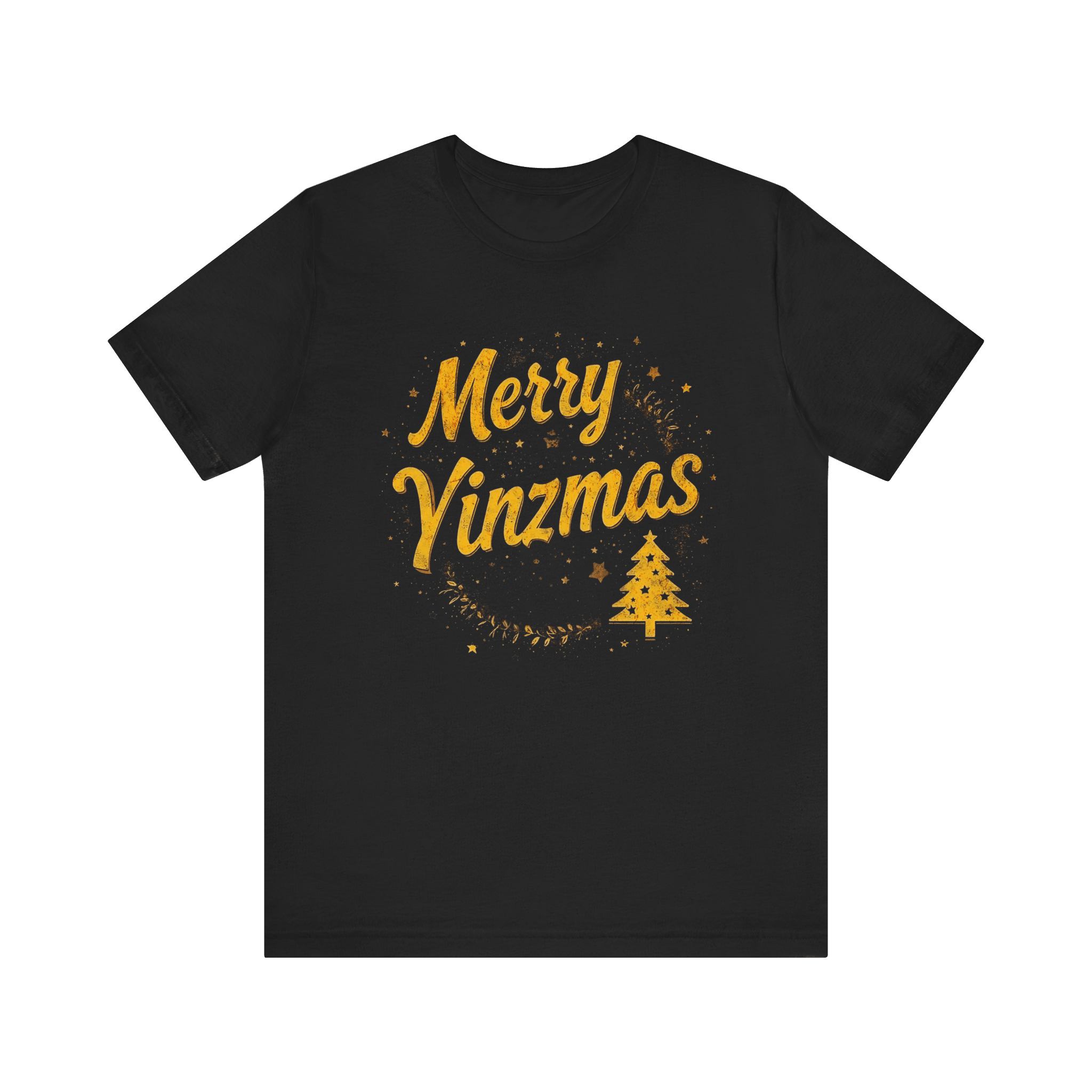 Merry Yinzmas Pittsburgh Christmas T-shirt on black tee | Yinzergear