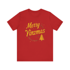 Merry Yinzmas Pittsburgh Christmas T-shirt on red tee | Yinzergear