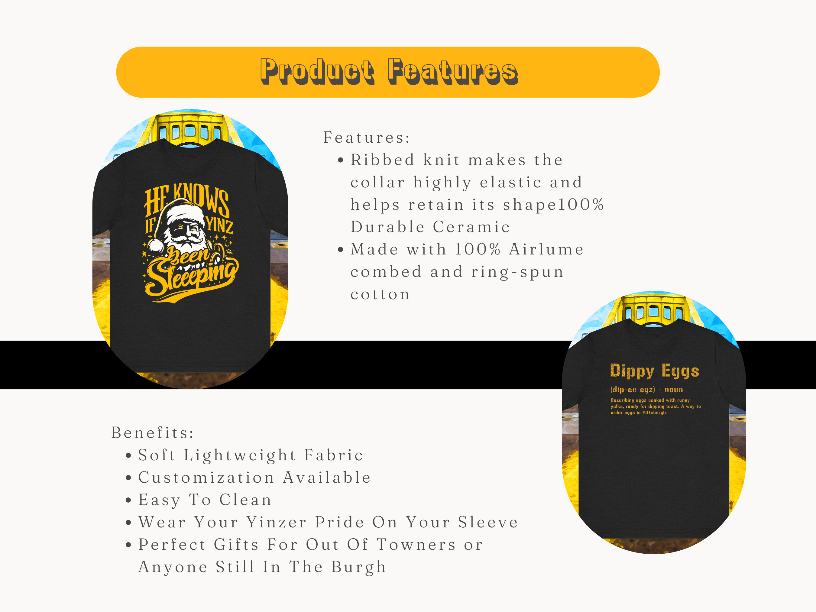 Yinzer Girl Pierogi Football T-Shirt Steelers football tee product image | Yinzergear