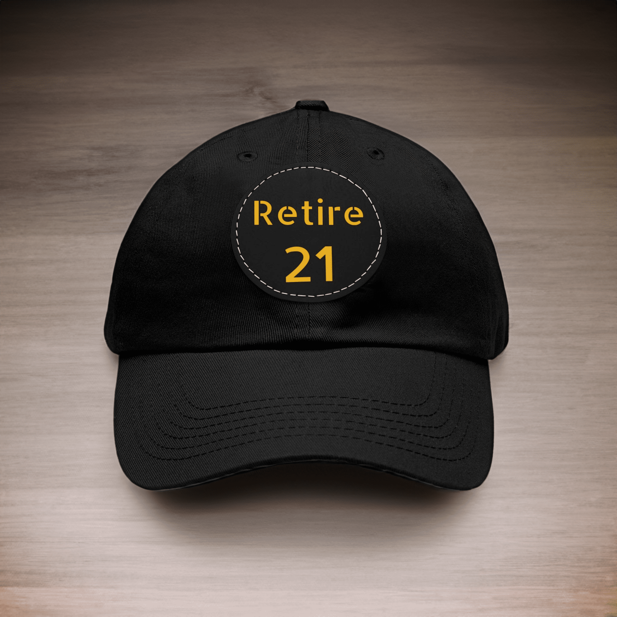 Retire 21 Leather Patch Hat Pittsburgh hat product image | Yinzergear