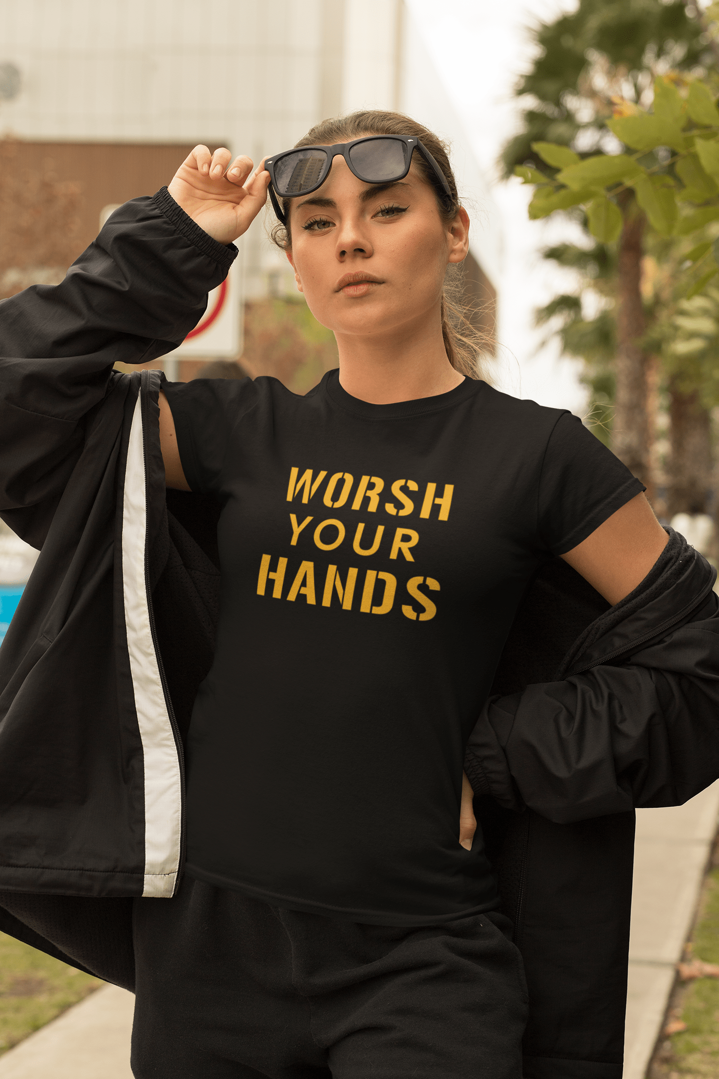 Worsh Your Hands T-Shirt Pittsburgh tee on black tee | Yinzergear