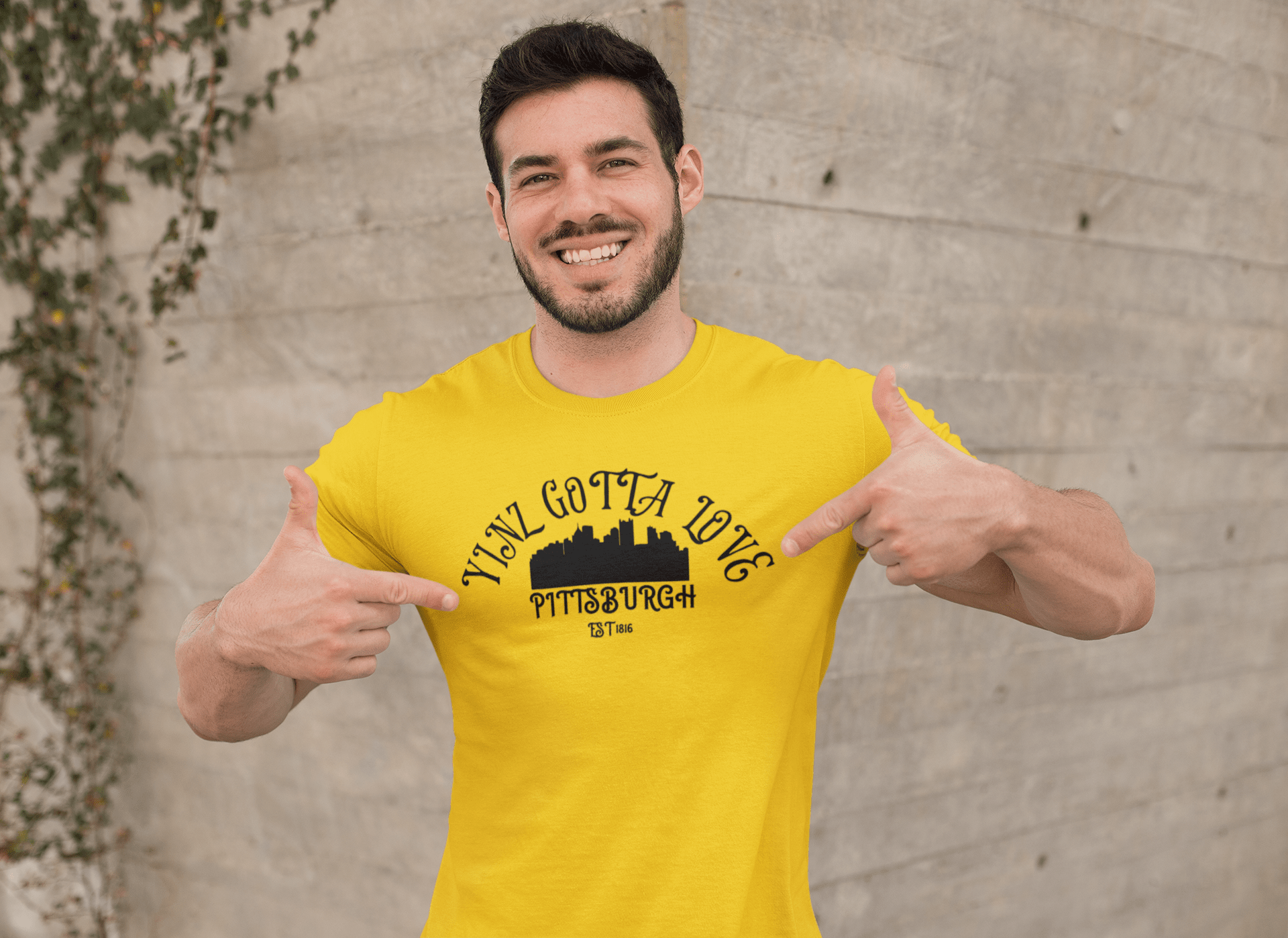Yinz Gotta Love Pittsburgh T-Shirt product image mockup view | Yinzergear
