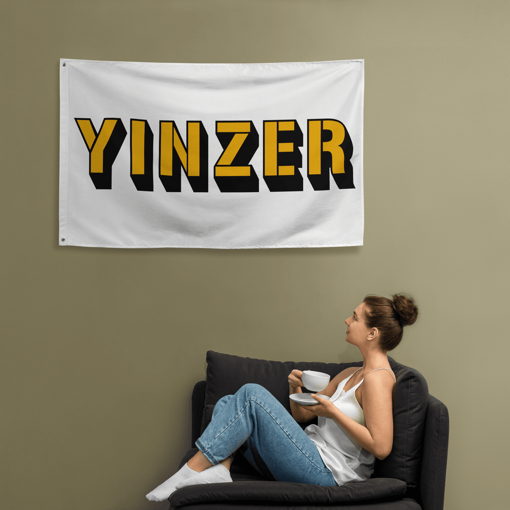Yinzer Pittsburgh flag accessory on white accessory alternate view 3 | Yinzergear