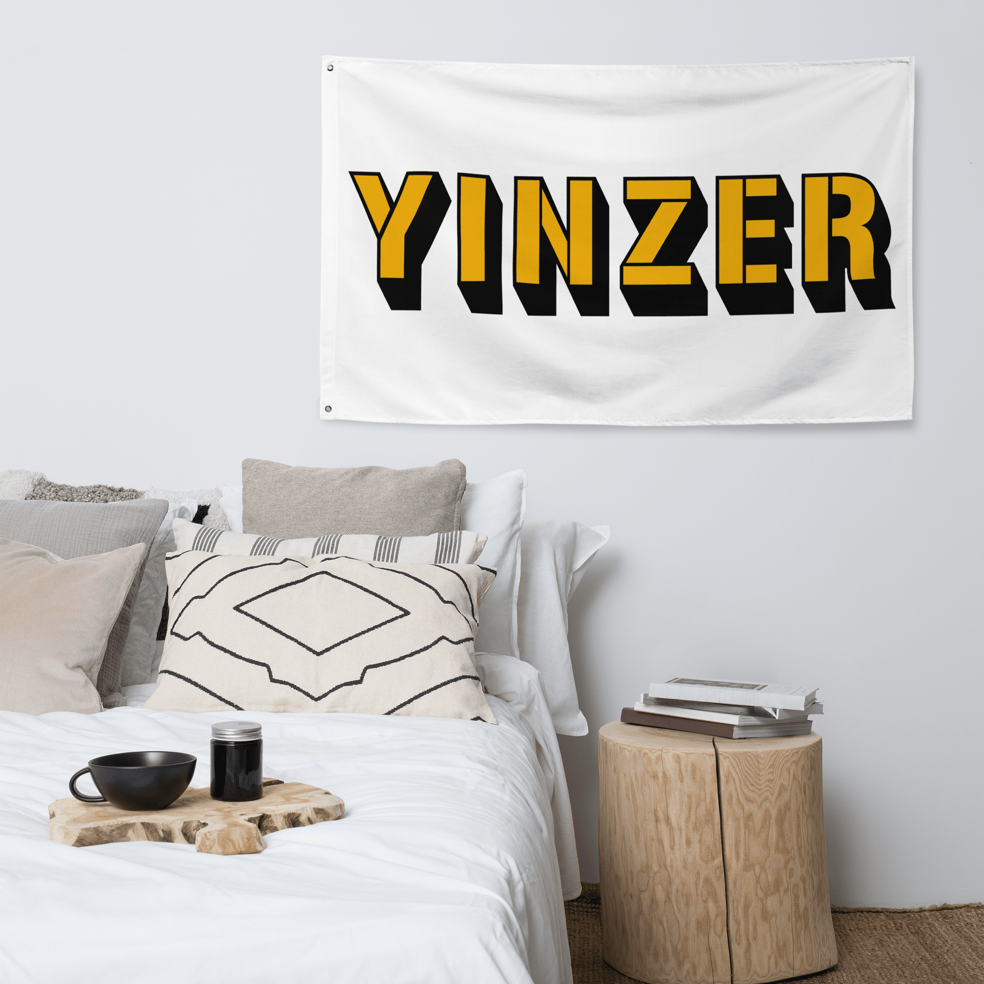 Yinzer Pittsburgh flag accessory on white accessory alternate view 4 | Yinzergear