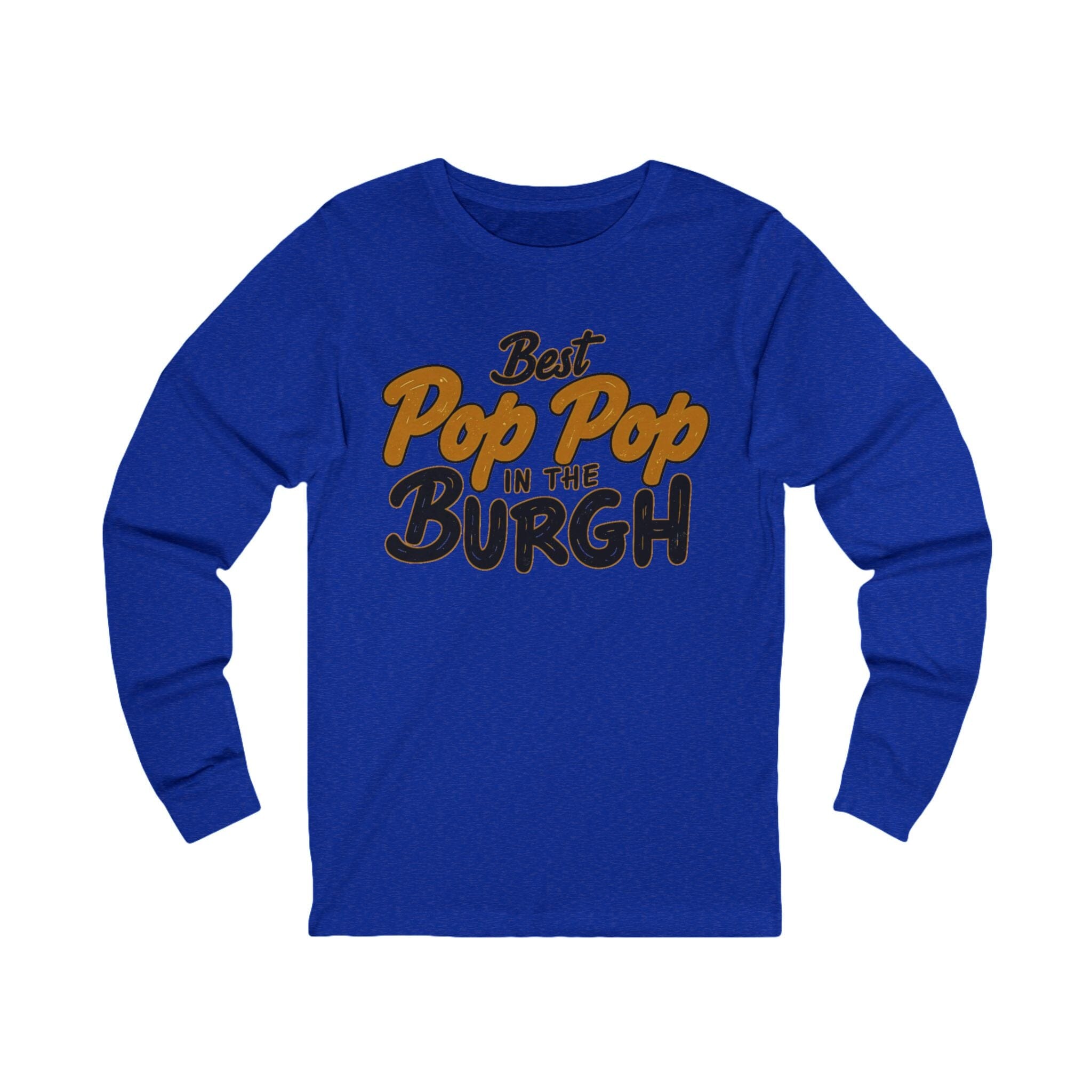 Best Pop Pop in the Burgh Long Sleeve Shirt on blue long sleeve shirt | Yinzergear