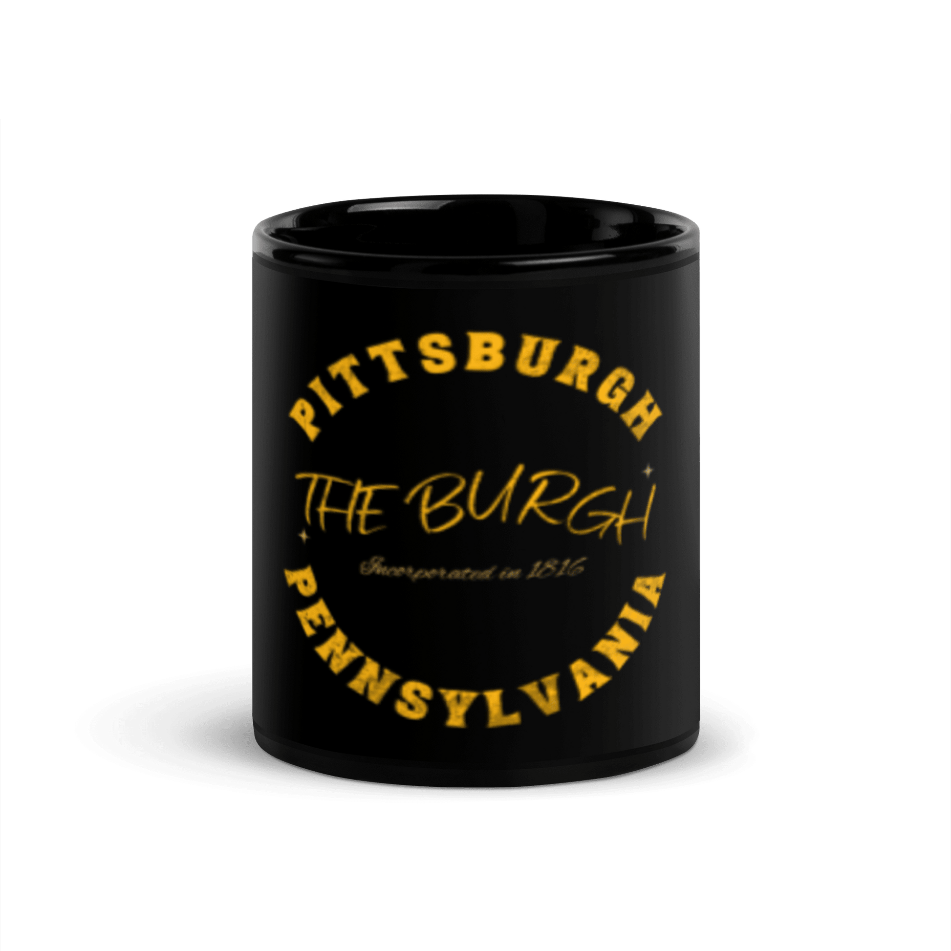 The Burgh Black Glossy Mug