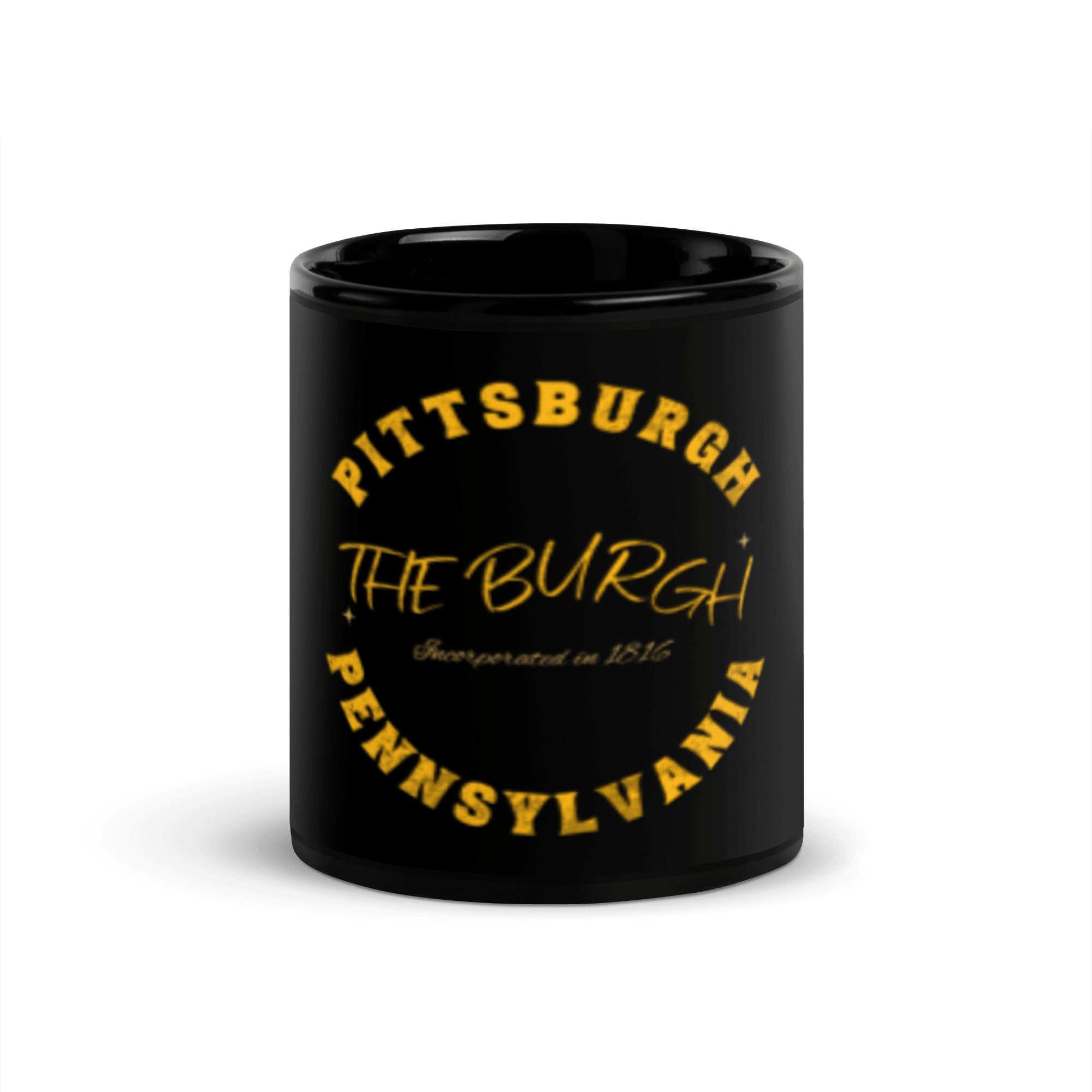 The Burgh Black Glossy Mug in black | Yinzergear