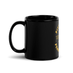 The Burgh Black Glossy Mug in black mockup view | Yinzergear