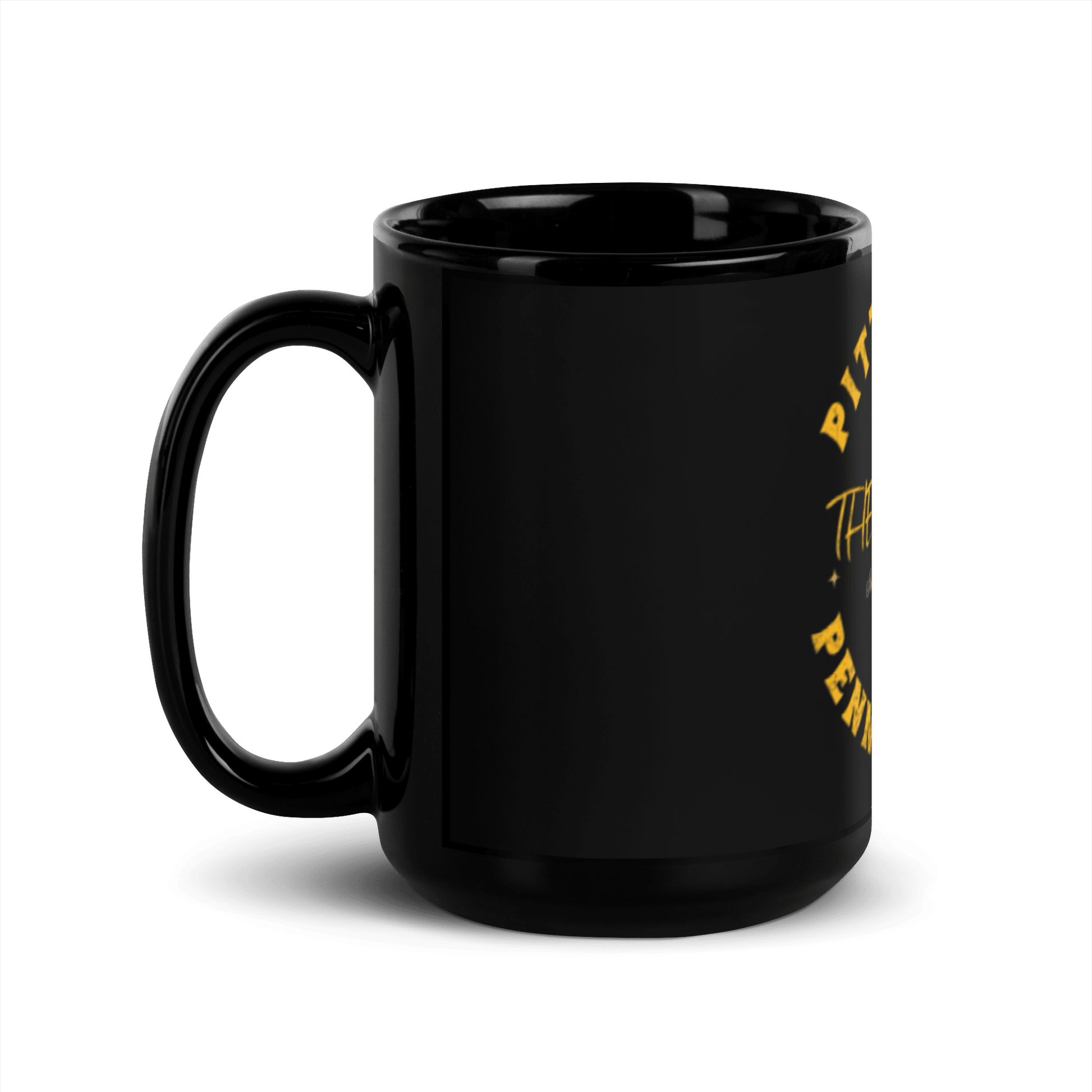 The Burgh Pittsburgh Pennsylvania Black Glossy Mug Yinzergear 