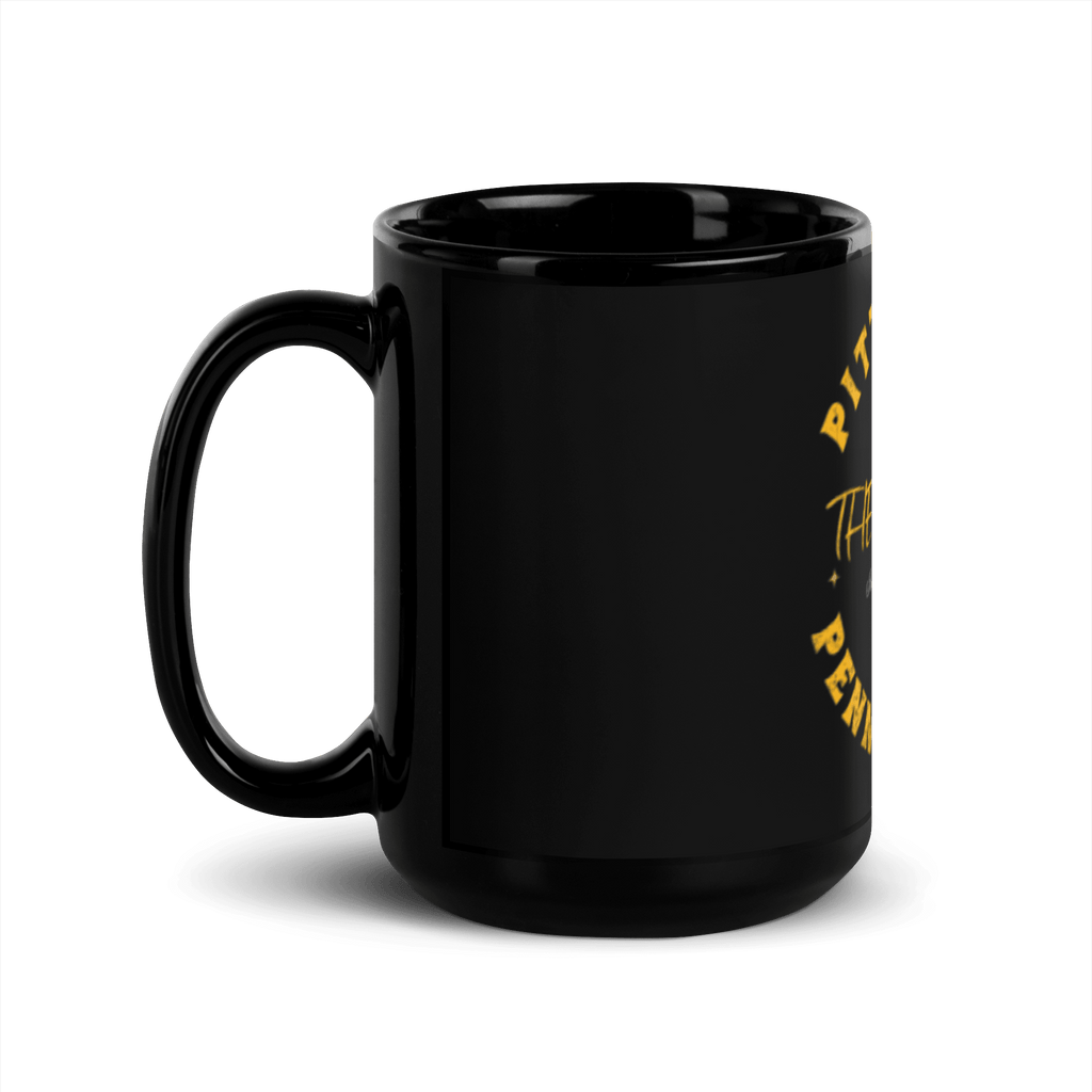 The Burgh Black Glossy Mug in black alternate view 4 | Yinzergear