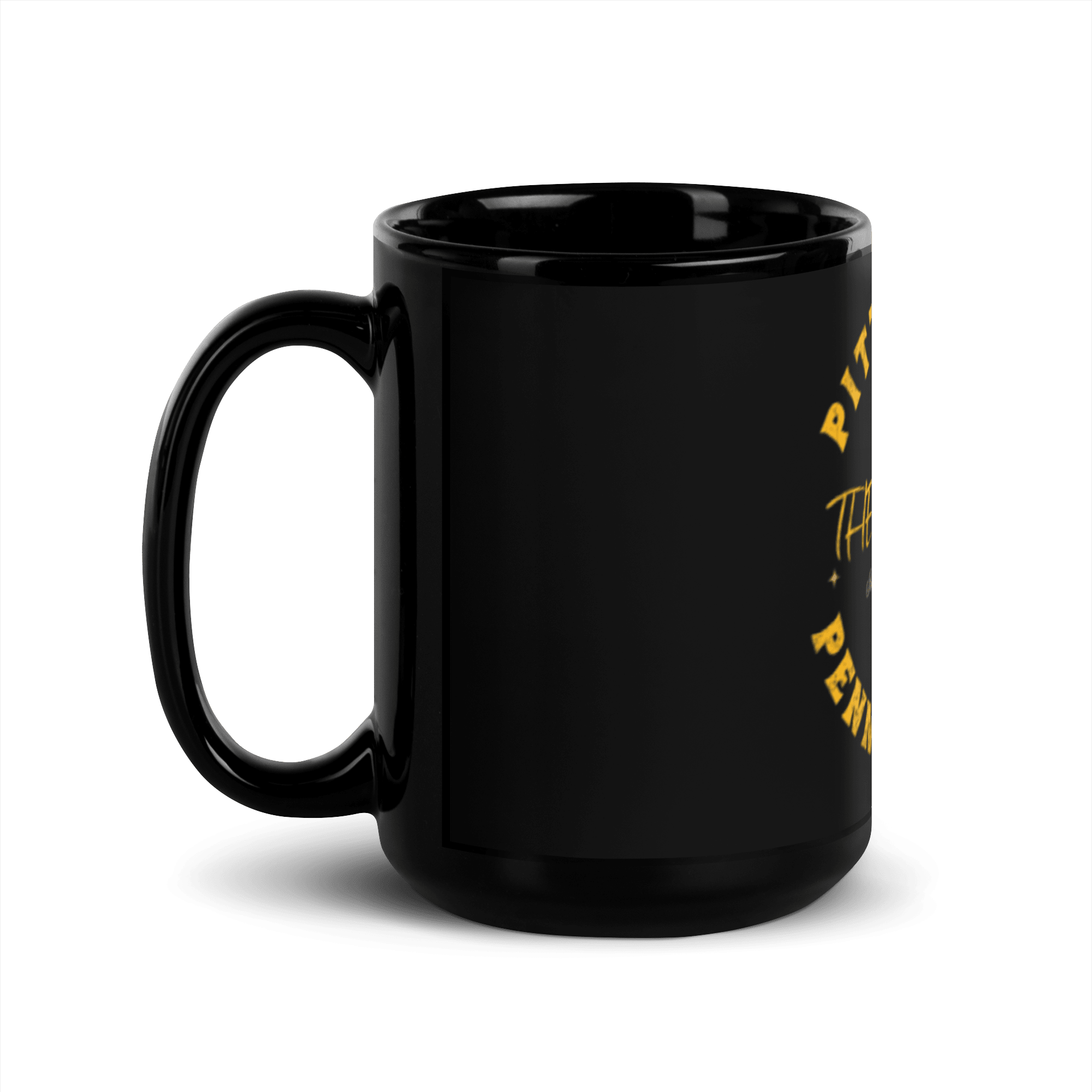 The Burgh Black Glossy Mug in black alternate view 4 | Yinzergear