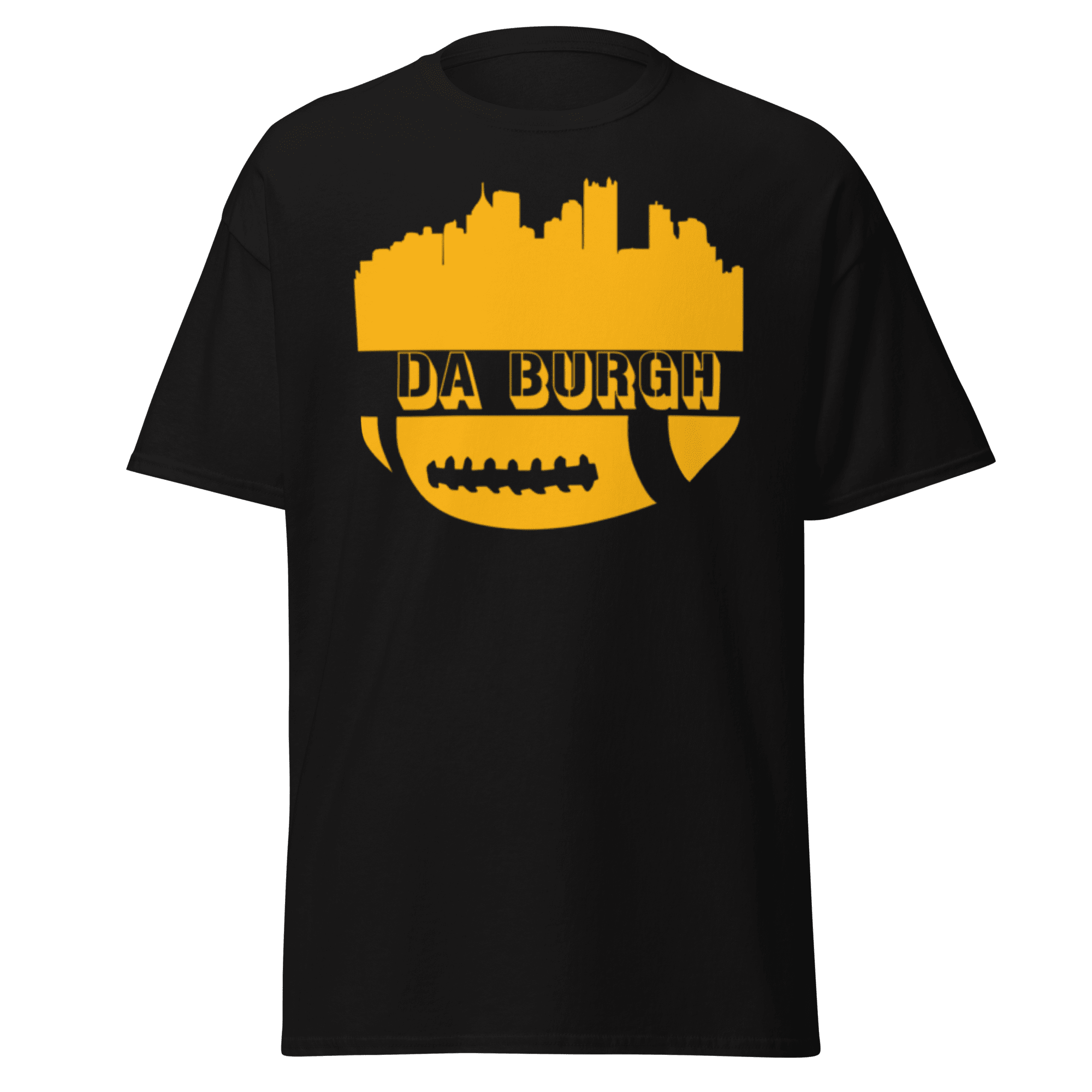 Da Burgh Pittsburgh shirt on black tee | Yinzergear