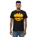 Da Burgh Pittsburgh shirt on black tee mockup view | Yinzergear