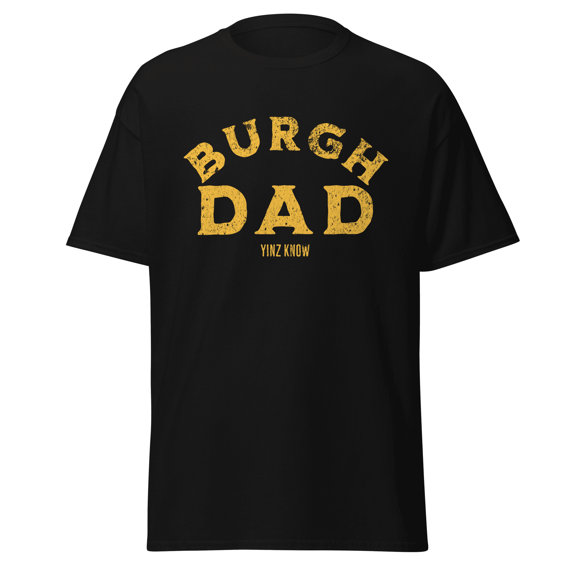 Burgh Dad Pittsburgh shirt on black tee | Yinzergear