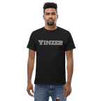 Steel Yinzer T-Shirt Pittsburgh tee on black tee mockup view | Yinzergear