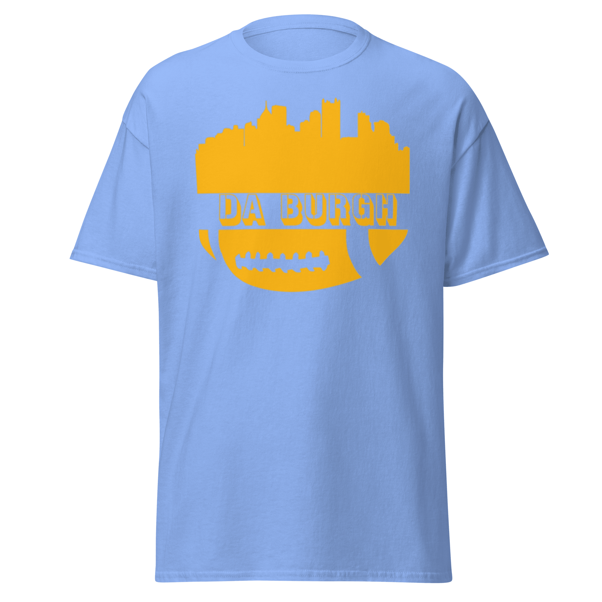 Da Burgh Pittsburgh shirt on blue tee | Yinzergear