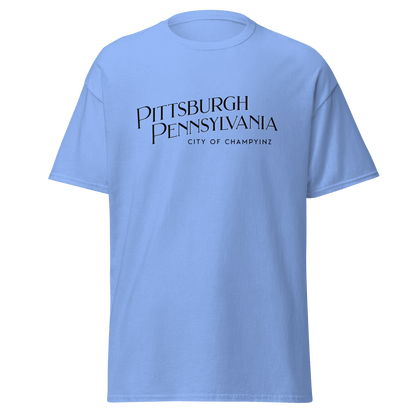 Pittsburgh Pa City of ChampYINZ T-Shirt Yinzergear Carolina Blue S 