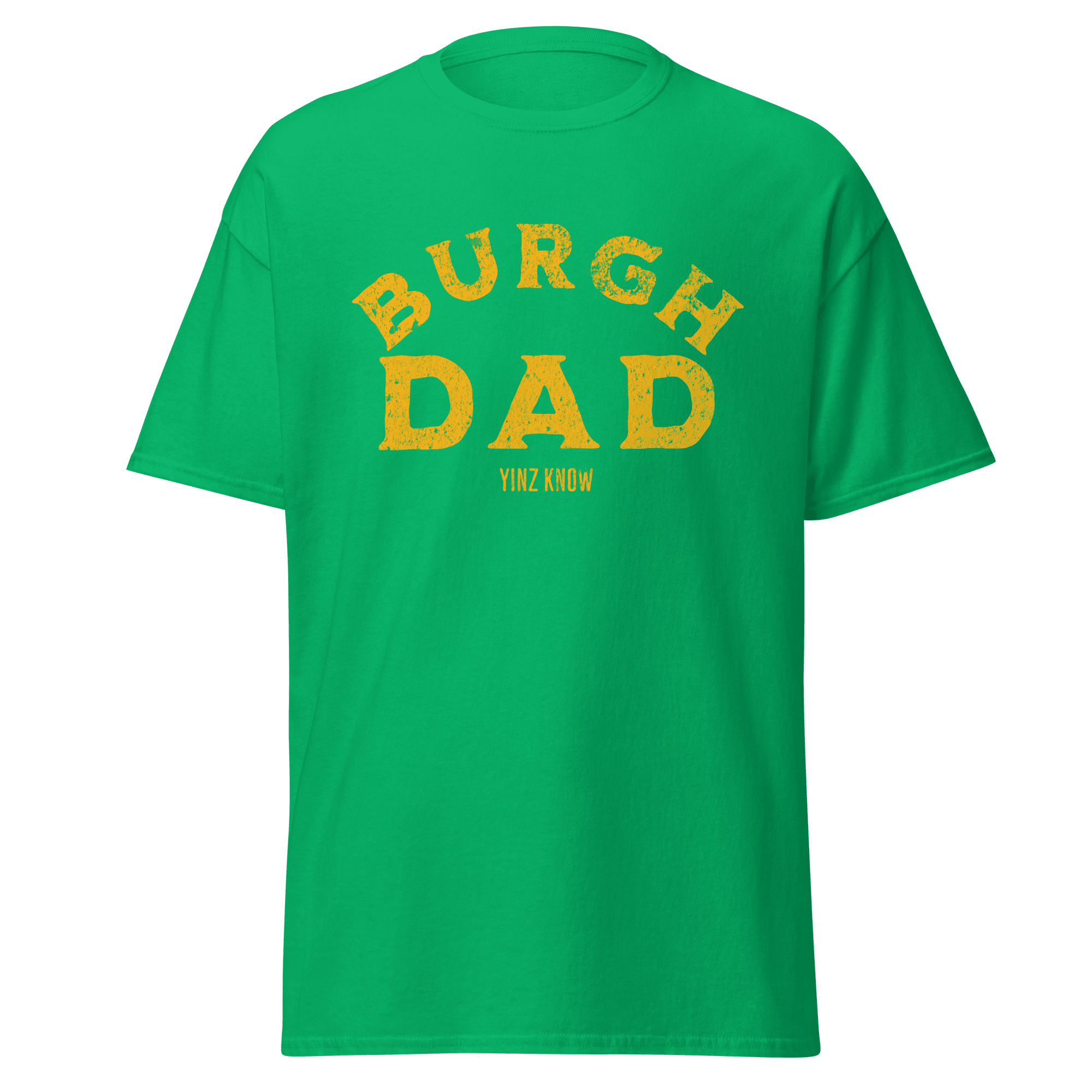 Burgh Dad Pittsburgh shirt on irish green tee | Yinzergear