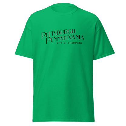 Pittsburgh Pa City of ChampYINZ T-Shirt Yinzergear Irish Green S 