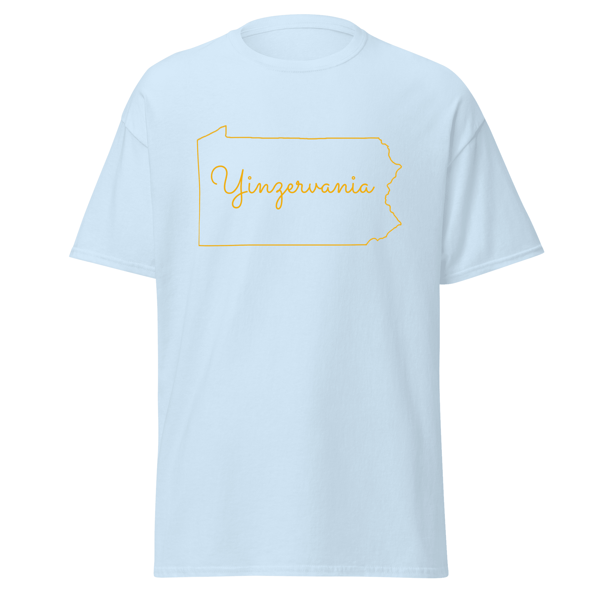 Yinzervania T-Shirt Pittsburgh tee on light blue tee | Yinzergear