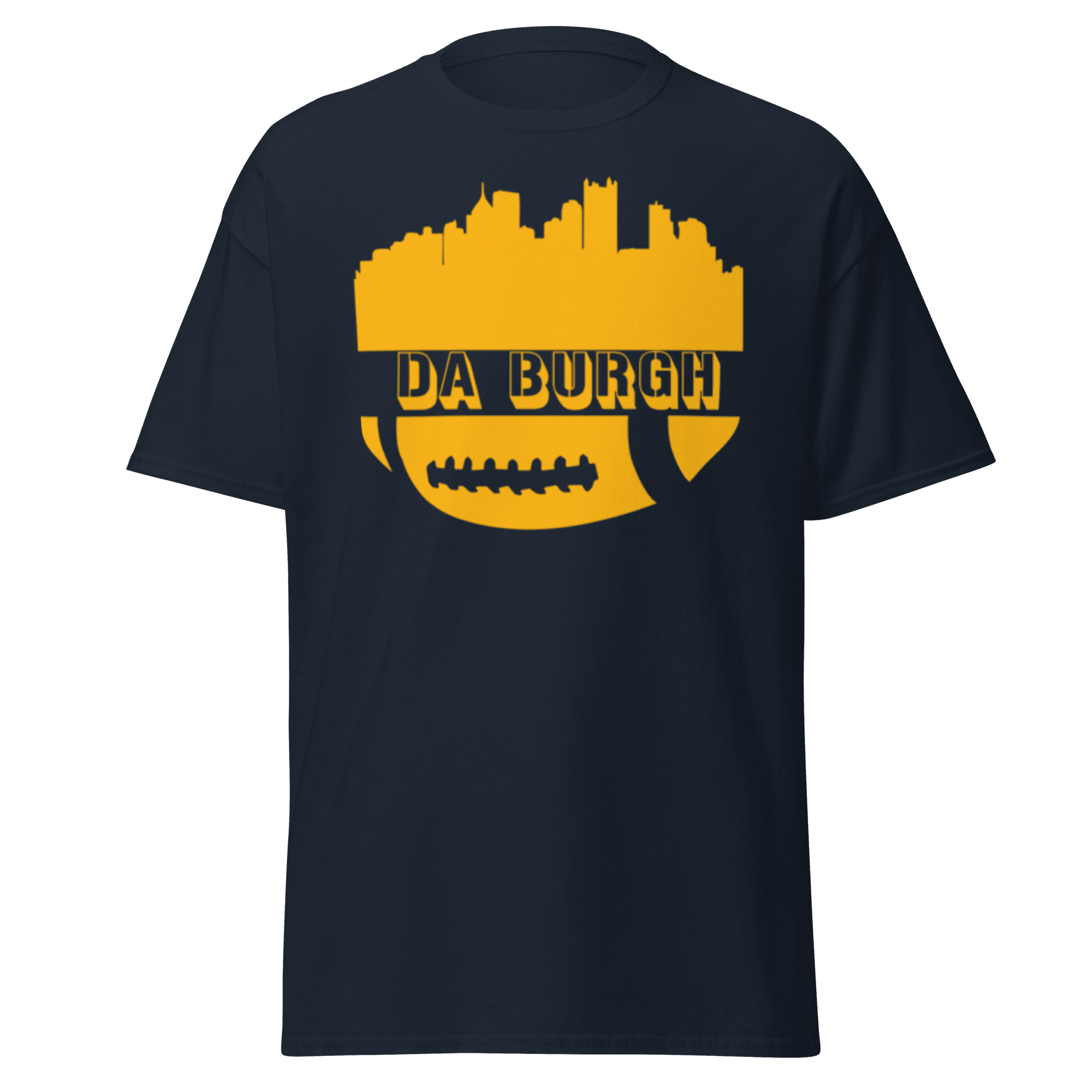 Da Burgh Pittsburgh shirt on navy tee | Yinzergear