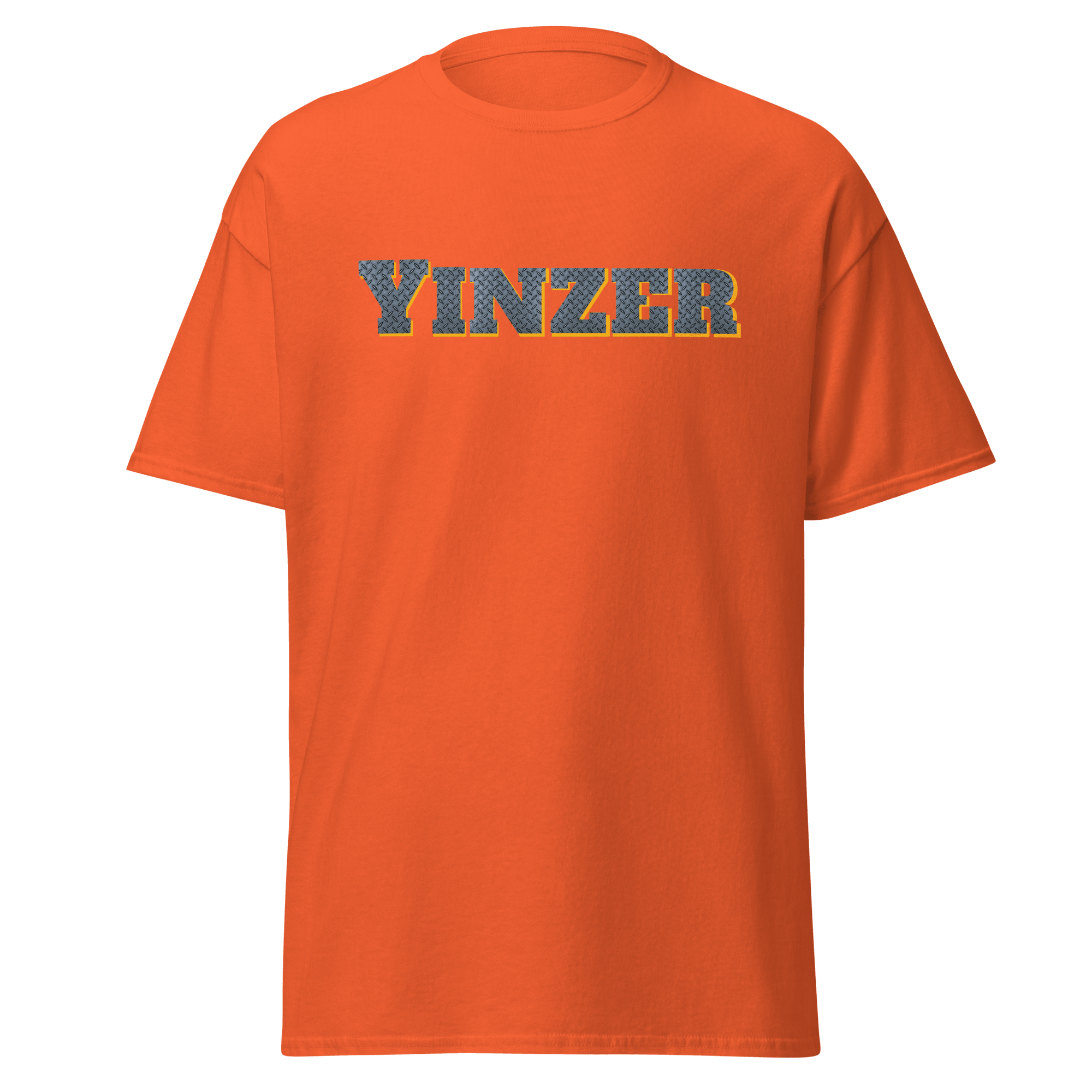 Steel Yinzer T-Shirt Pittsburgh tee on orange tee | Yinzergear