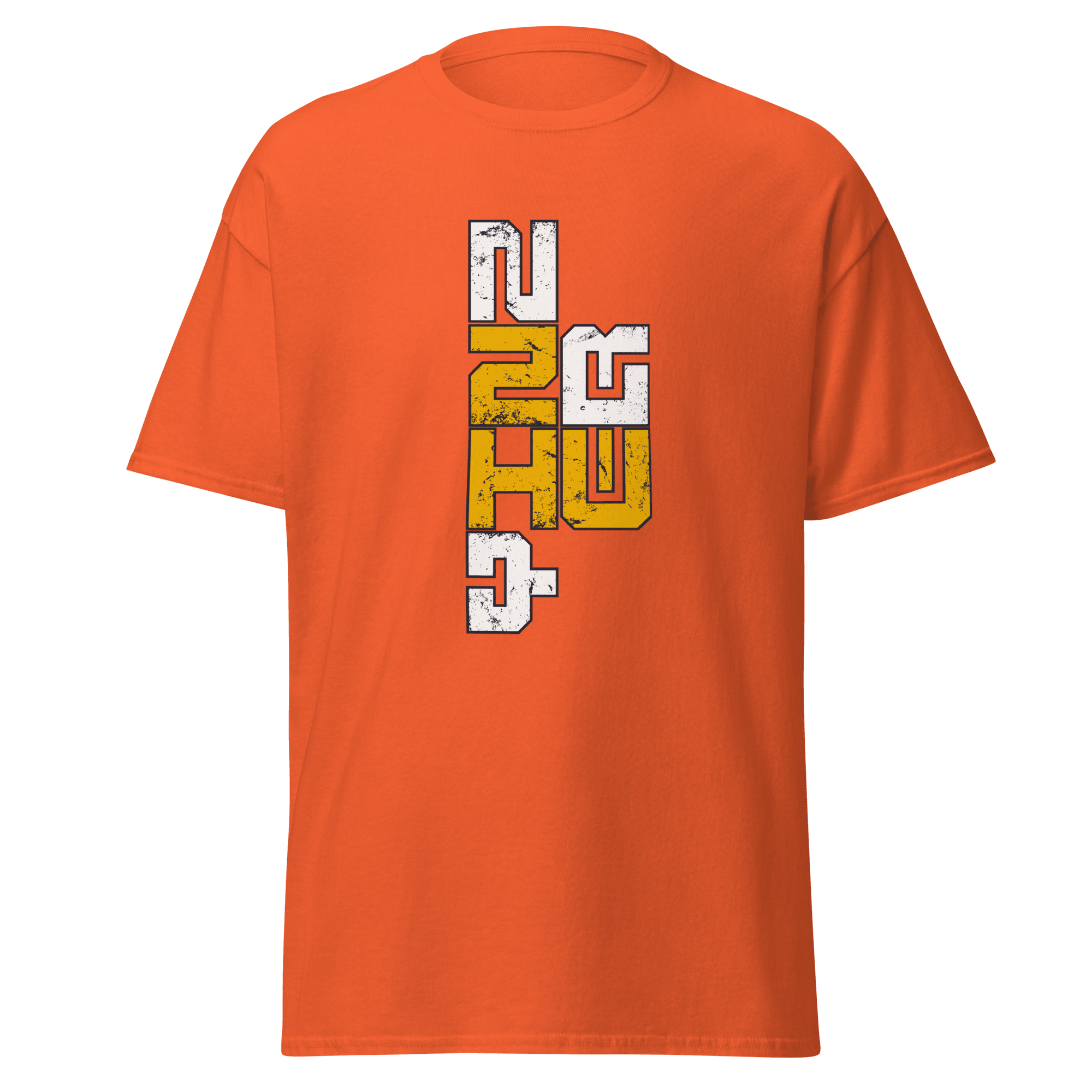 Yinzer Pittsburgh Proud 412 T-shirt on orange tee | Yinzergear