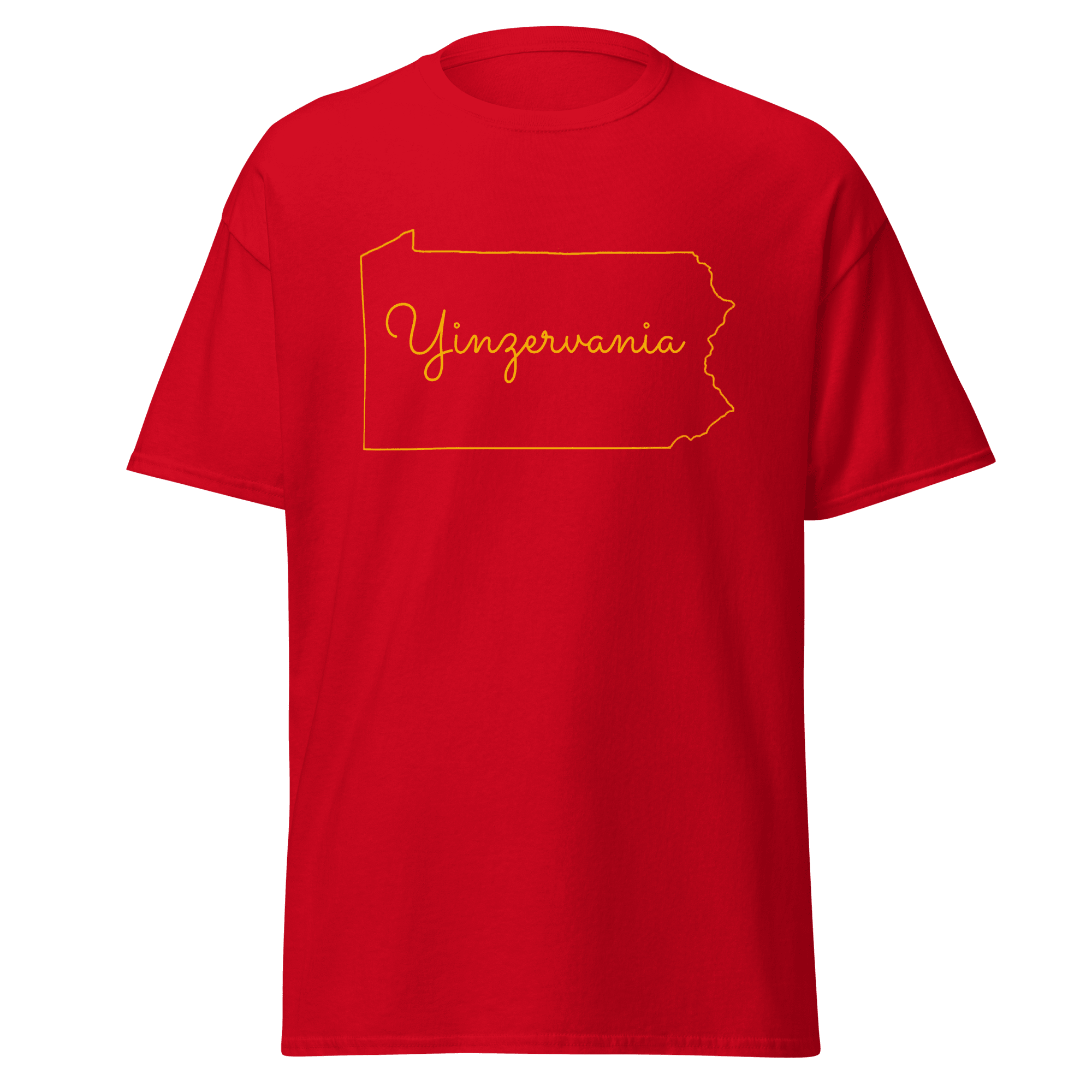 Yinzervania T-Shirt Pittsburgh tee on red tee | Yinzergear