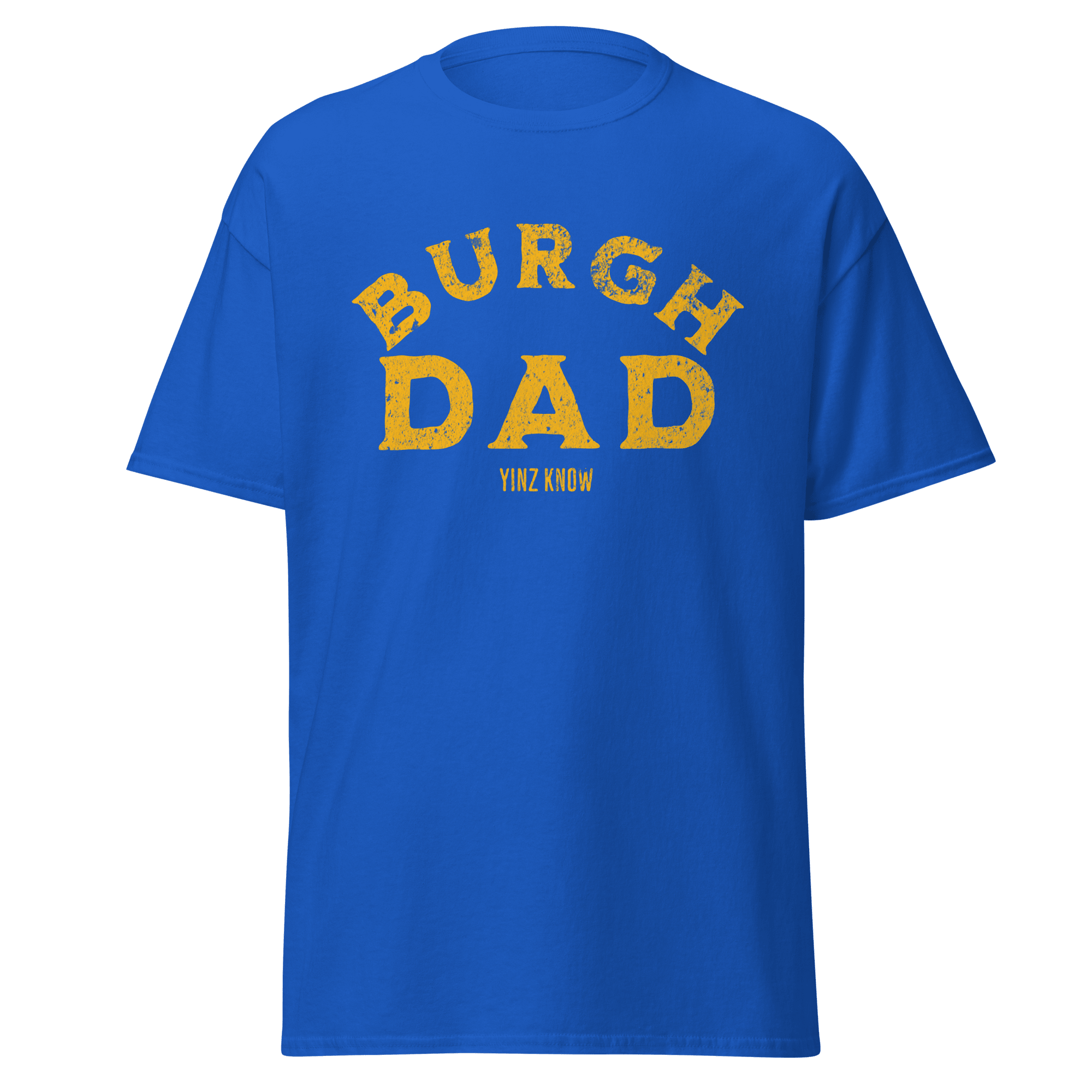 Burgh Dad Pittsburgh shirt on royal tee | Yinzergear