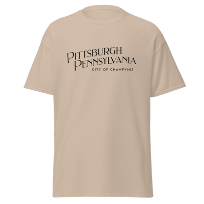 Pittsburgh Pa City of ChampYINZ T-Shirt Yinzergear Sand S 