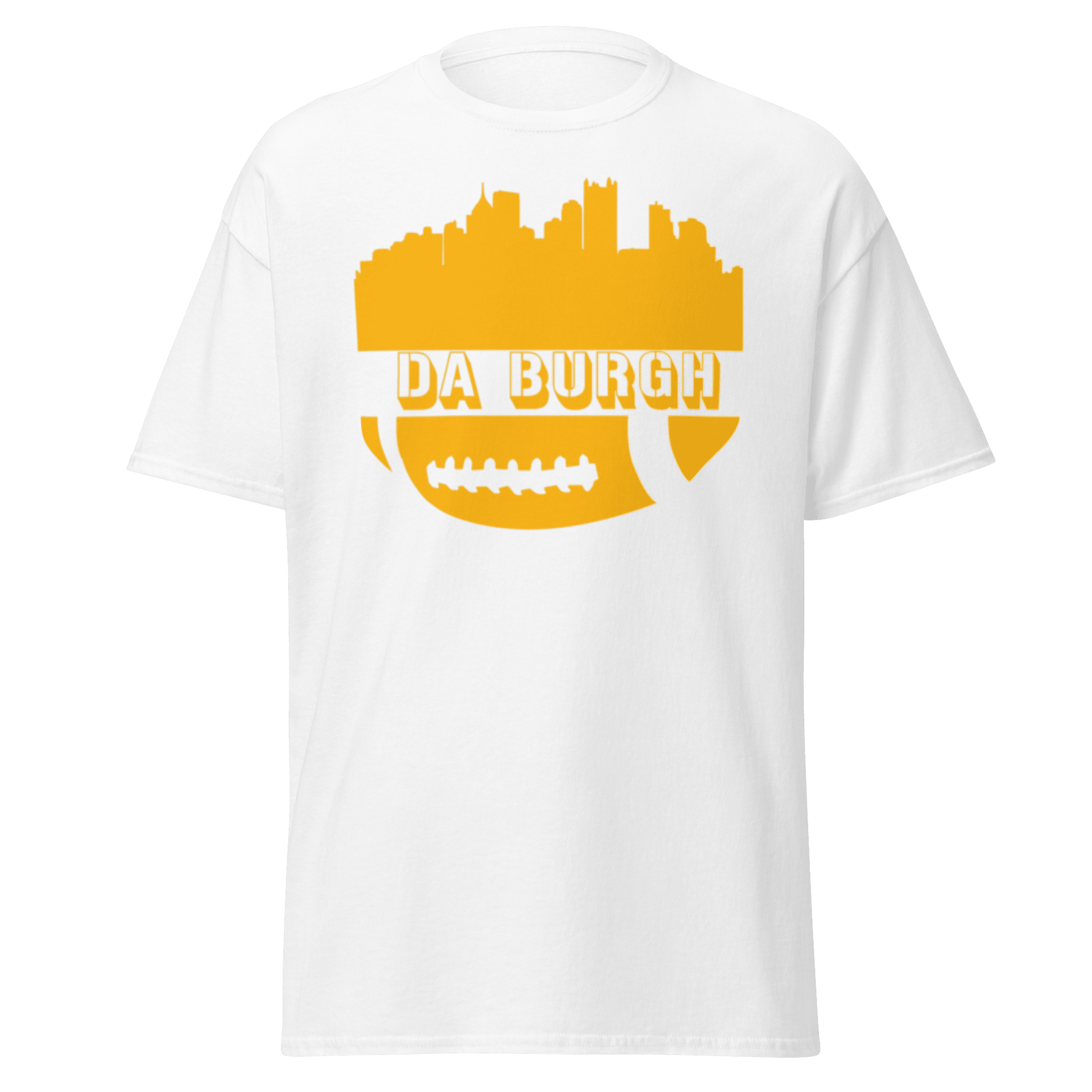 Da Burgh Pittsburgh shirt on white tee | Yinzergear