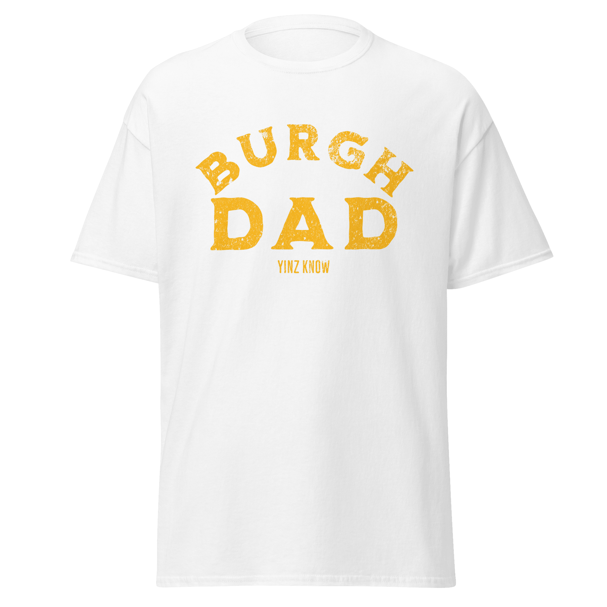 Burgh Dad Pittsburgh shirt on white tee | Yinzergear