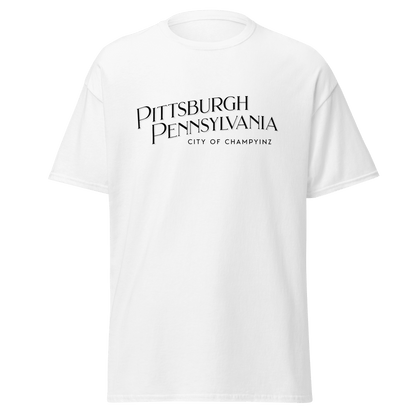 Pittsburgh Pa City of ChampYINZ T-Shirt Yinzergear White S 