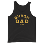 Burgh Dad tank top on black tank top | Yinzergear