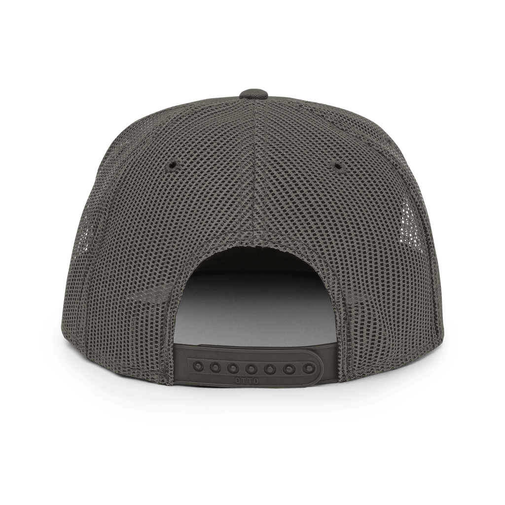 Yinzer mesh back snapback hat Pittsburgh hat in charcoal mockup view | Yinzergear