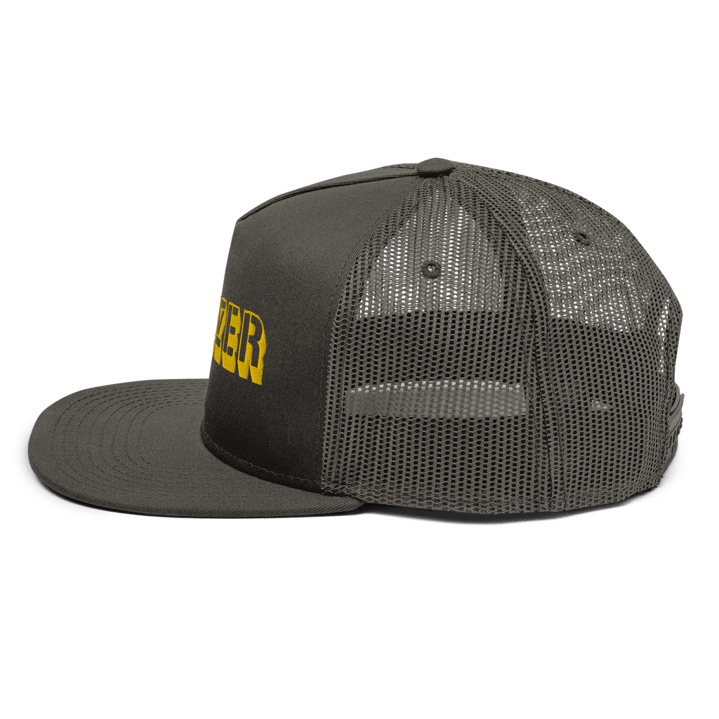 Yinzer mesh back snapback hat Pittsburgh hat in charcoal alternate view 3 | Yinzergear