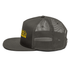 Yinzer mesh back snapback hat Pittsburgh hat in charcoal alternate view 3 | Yinzergear