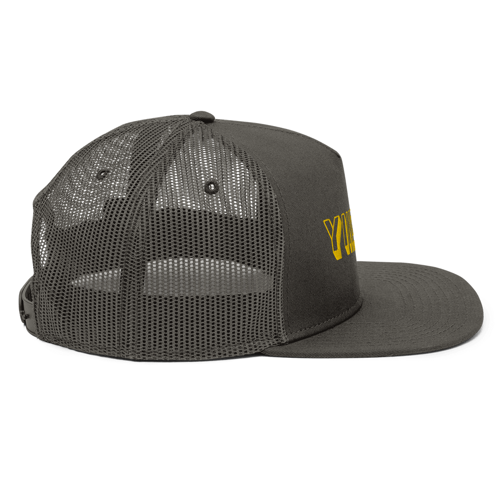Yinzer mesh back snapback hat Pittsburgh hat in charcoal alternate view 4 | Yinzergear
