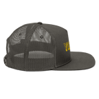 Yinzer mesh back snapback hat Pittsburgh hat in charcoal alternate view 4 | Yinzergear