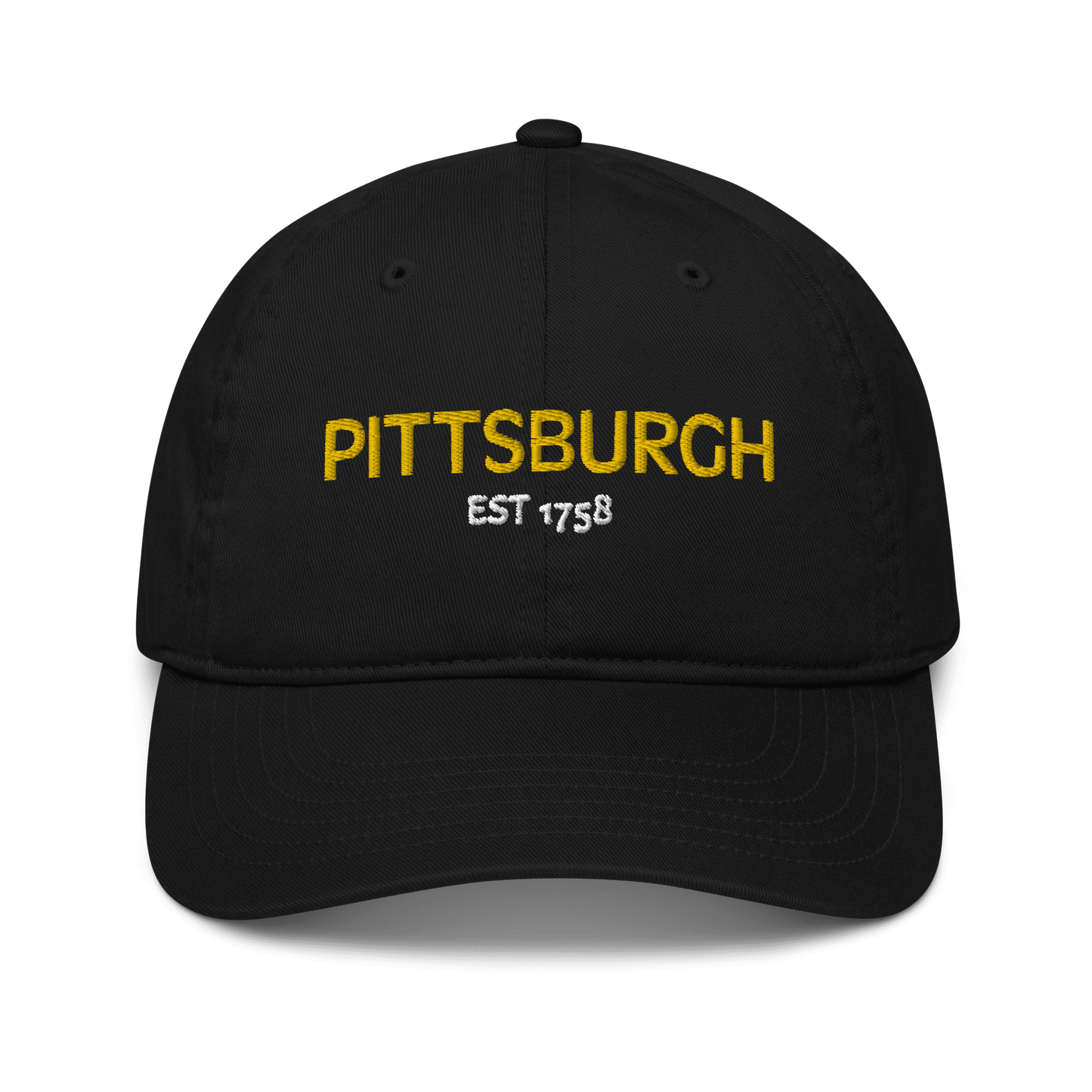 Pittsburgh Est 1758 Embroidered Baseball Hat Yinzergear Black 