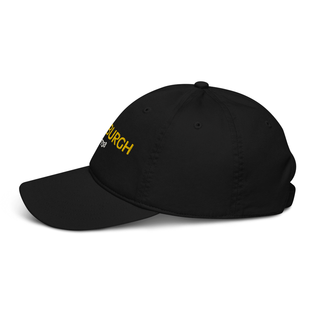 Pittsburgh Est. 1758 Embroidered Baseball Hat in black alternate view 4 | Yinzergear