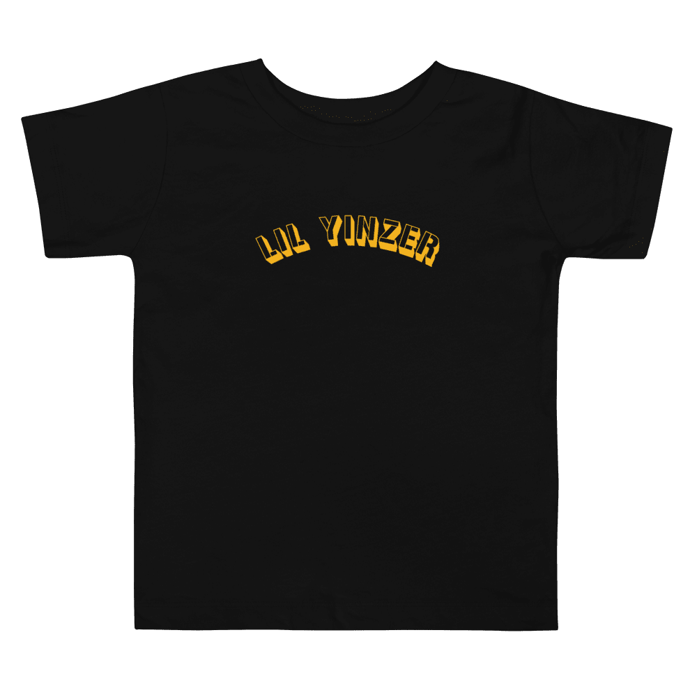 Lil Yinzer Kids T-Shirt Pittsburgh tee on black tee | Yinzergear