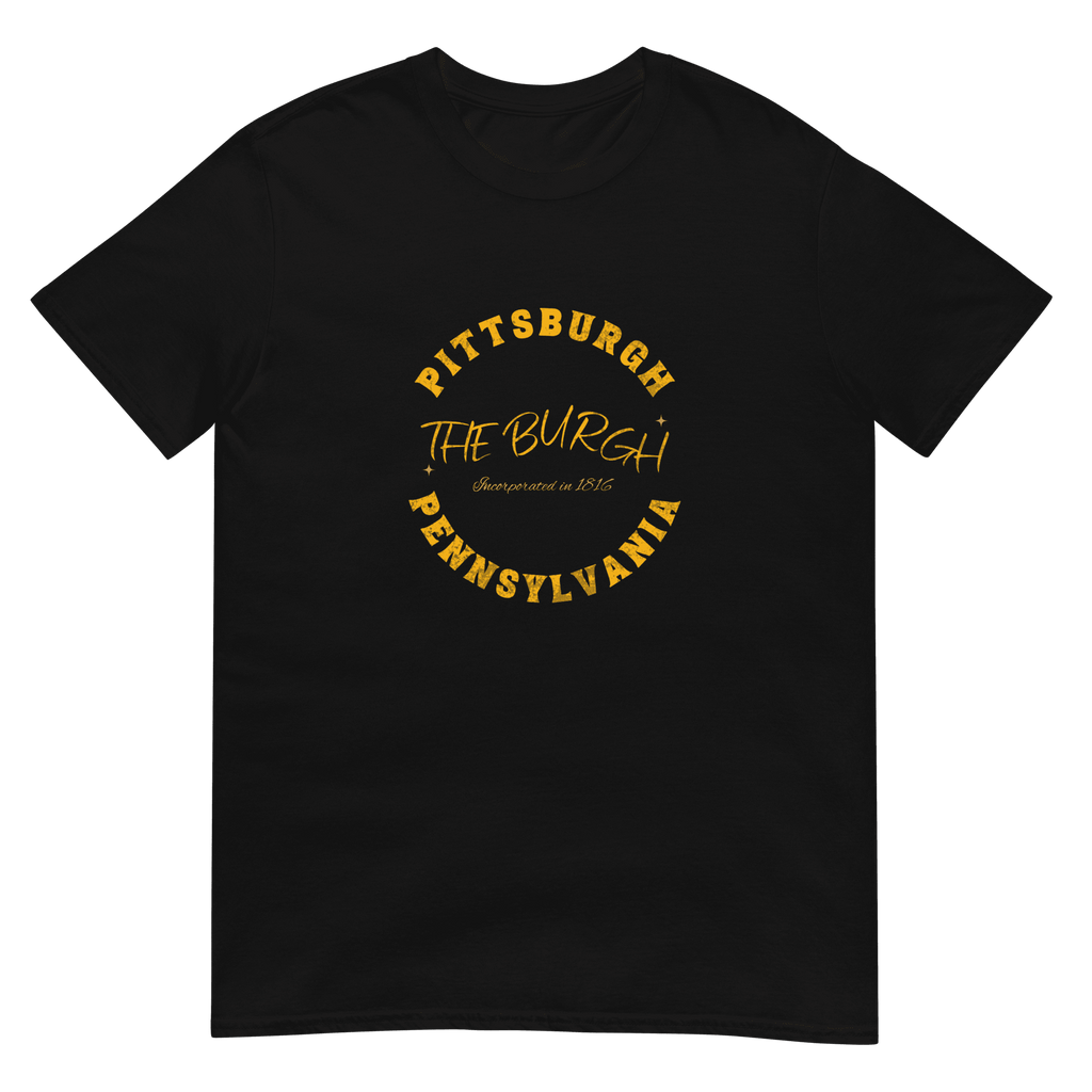 The Burgh Pittsburgh T-shirt on black tee | Yinzergear