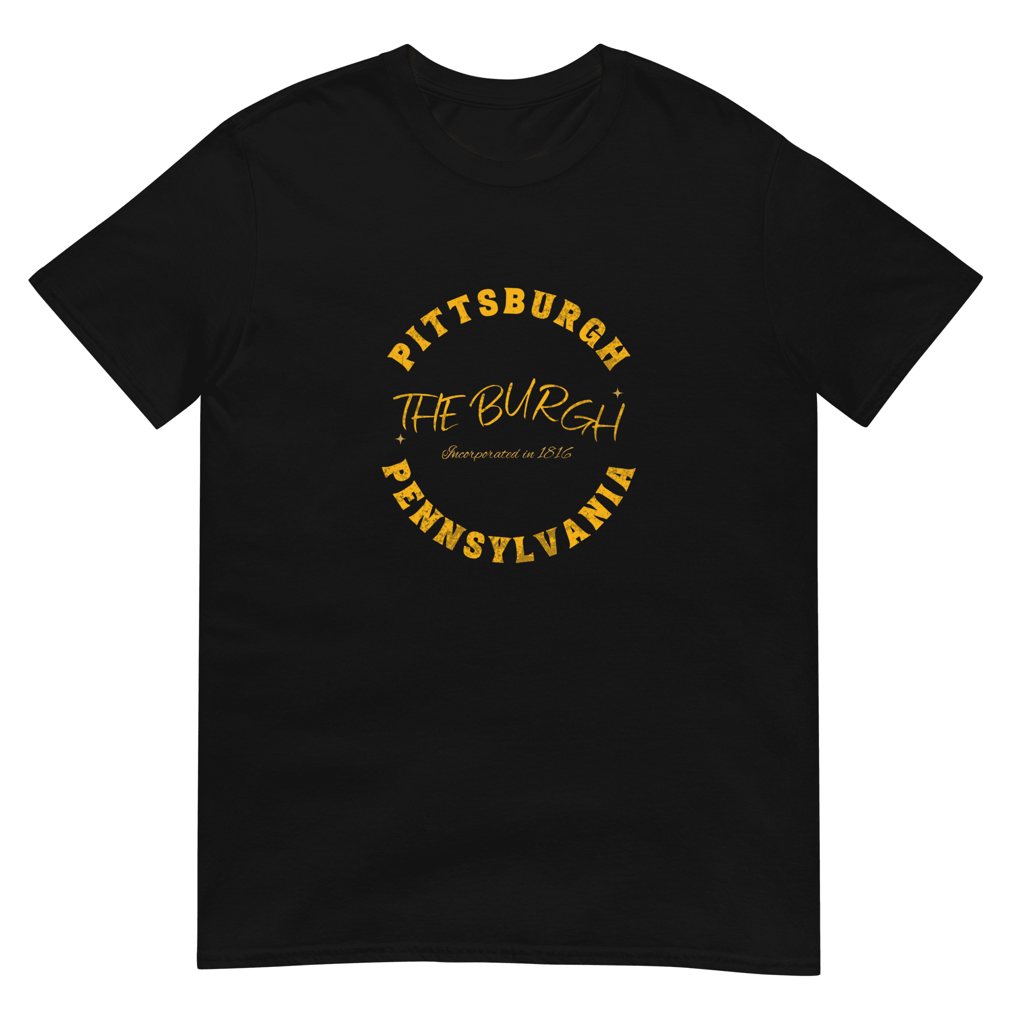 The Burgh Pittsburgh T-shirt on black tee | Yinzergear