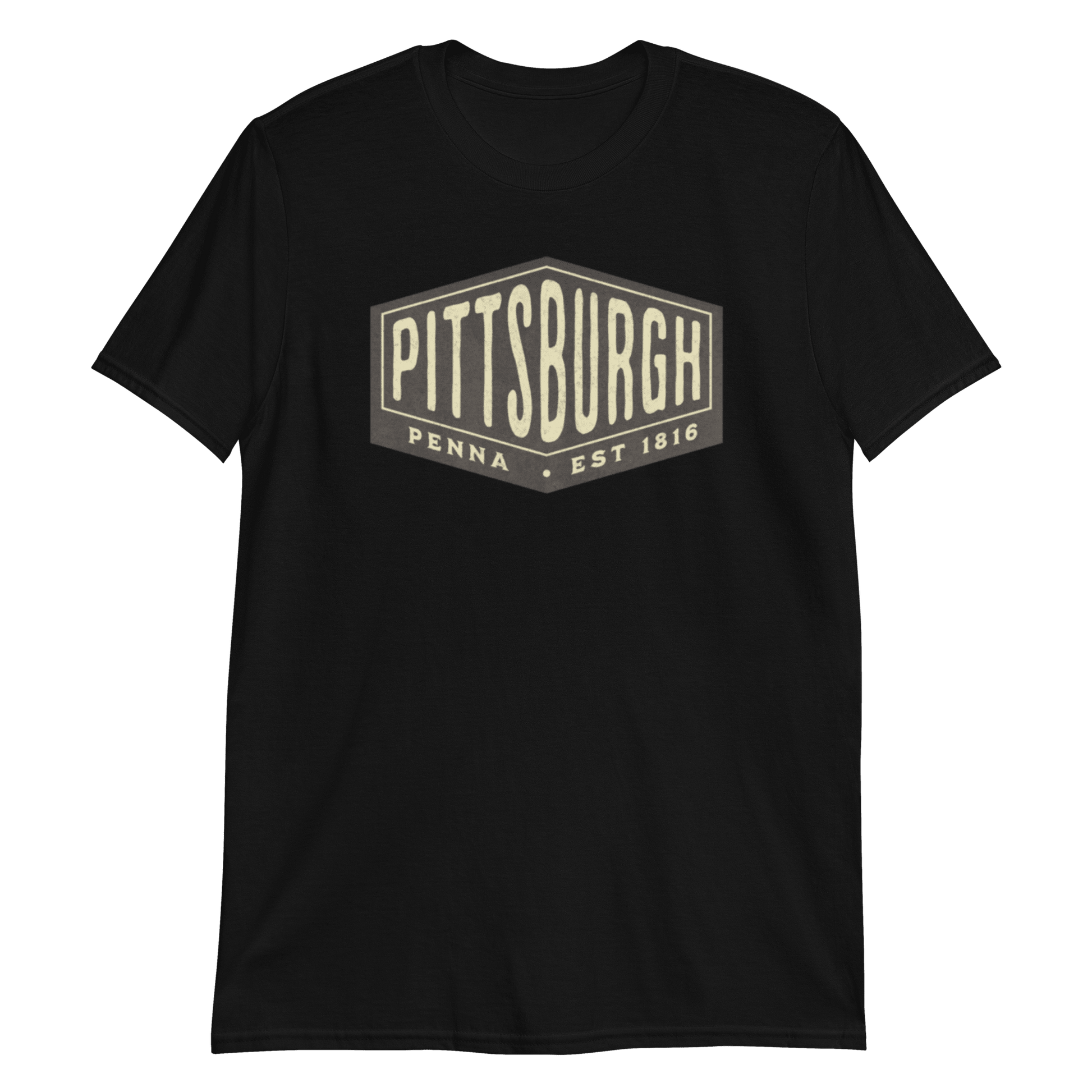 Pittsburgh Penna Est 1816 Vintage Graphic T-Shirt, Steel City Tee, Yinzer Shirt Yinzergear Black S 