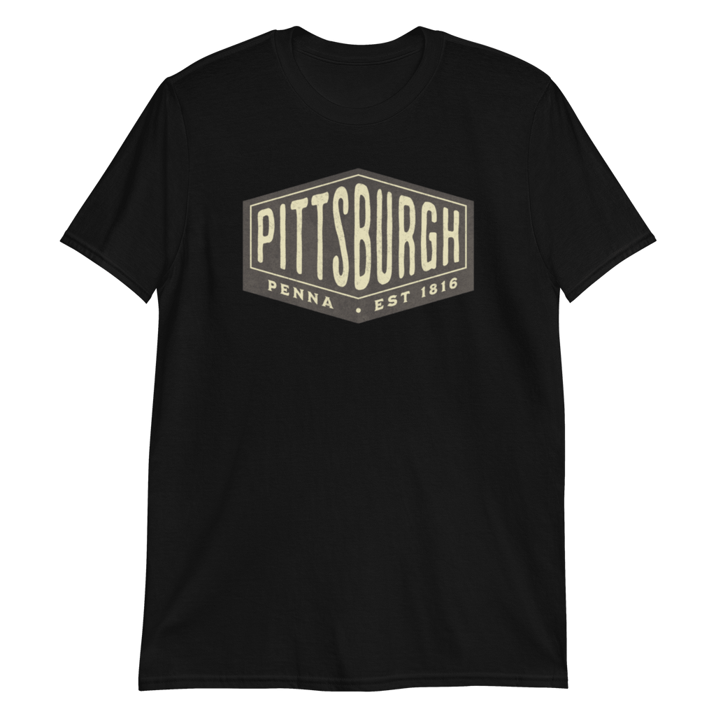 Pittsburgh Penna 1816 Vintage T-shirt on black tee | Yinzergear