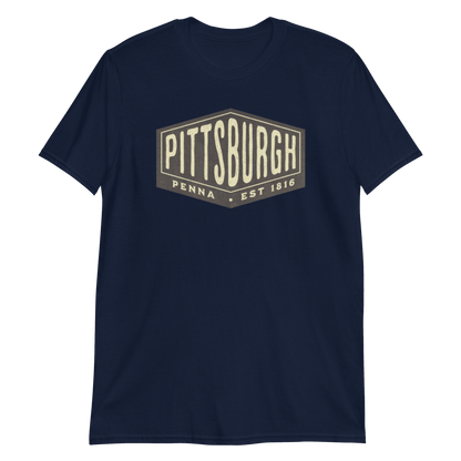 Pittsburgh Penna Est 1816 Vintage Graphic T-Shirt, Steel City Tee, Yinzer Shirt Yinzergear Navy S 